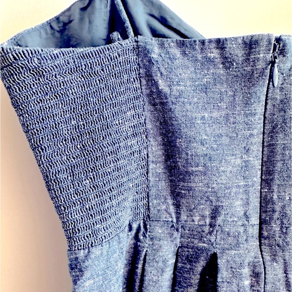 Madewell Chambray Tie Front Cutout Cami Dress Size 4 - Picture 9 of 14